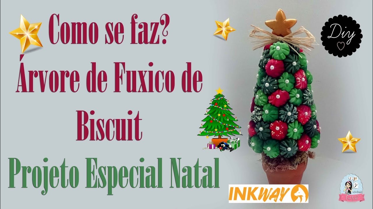DIY   Árvore fuxico de Biscuit   Unidos Pela Arte   Natal