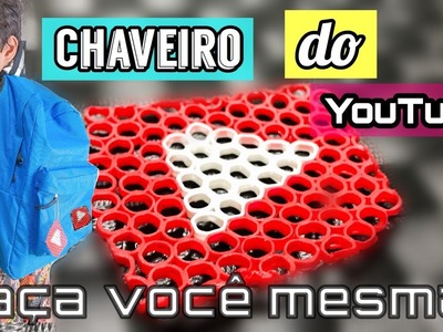 DIY: Chaveiro do YOUTUBE - Feito de CANUDINHO | FAÇA VOCÊ MESMO