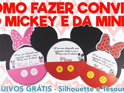 DIY | Como fazer Convite Personalizado - Mickey e Minnie