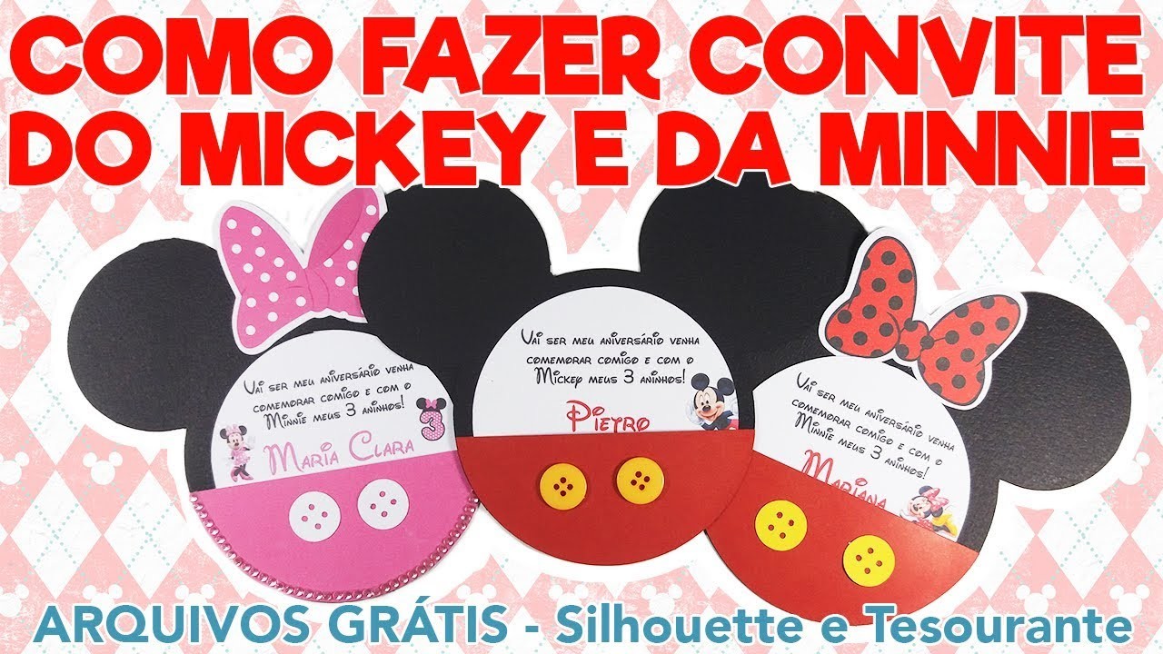 DIY | Como fazer Convite Personalizado - Mickey e Minnie