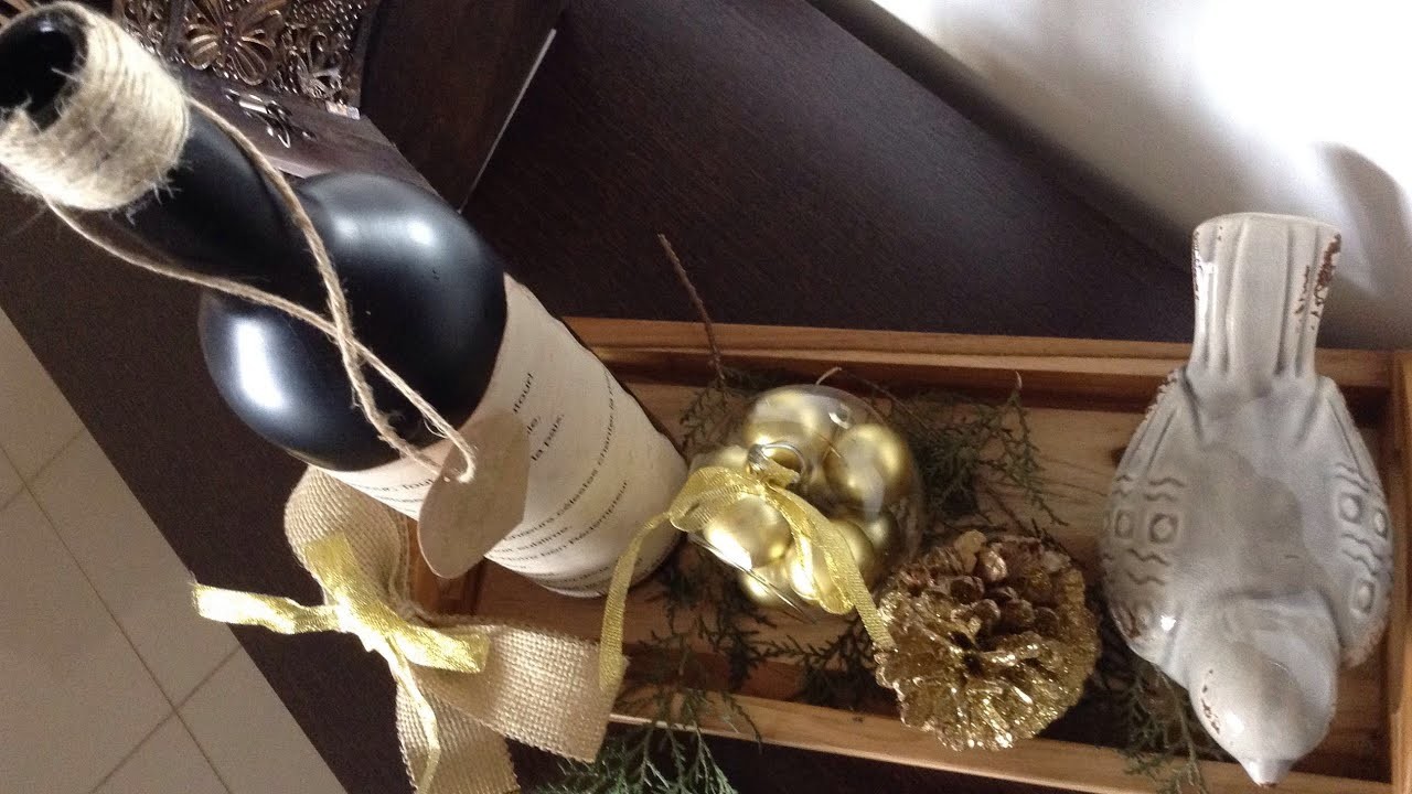DIY Garrafa decorada para o Natal