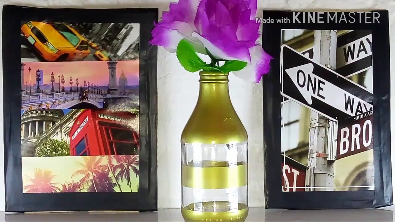 DIY quadros e jarrinho de flor_;-)