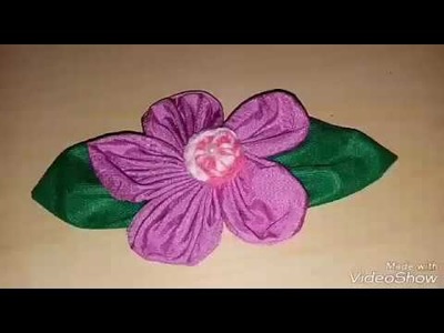 Flor de tecido e crochê