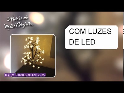 Árvore Abajur Led Decoração Luminária Cerejeira Amarelo Branco Quente Natal