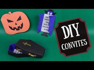 Como fazer convites para festa de halloween (3 modelos). DIY Halloween invitations. Por Pricity