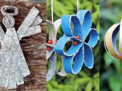 Decoração de Natal Facil e Barata: 3 enfeites de Arvore de Natal com mateiais reciclados