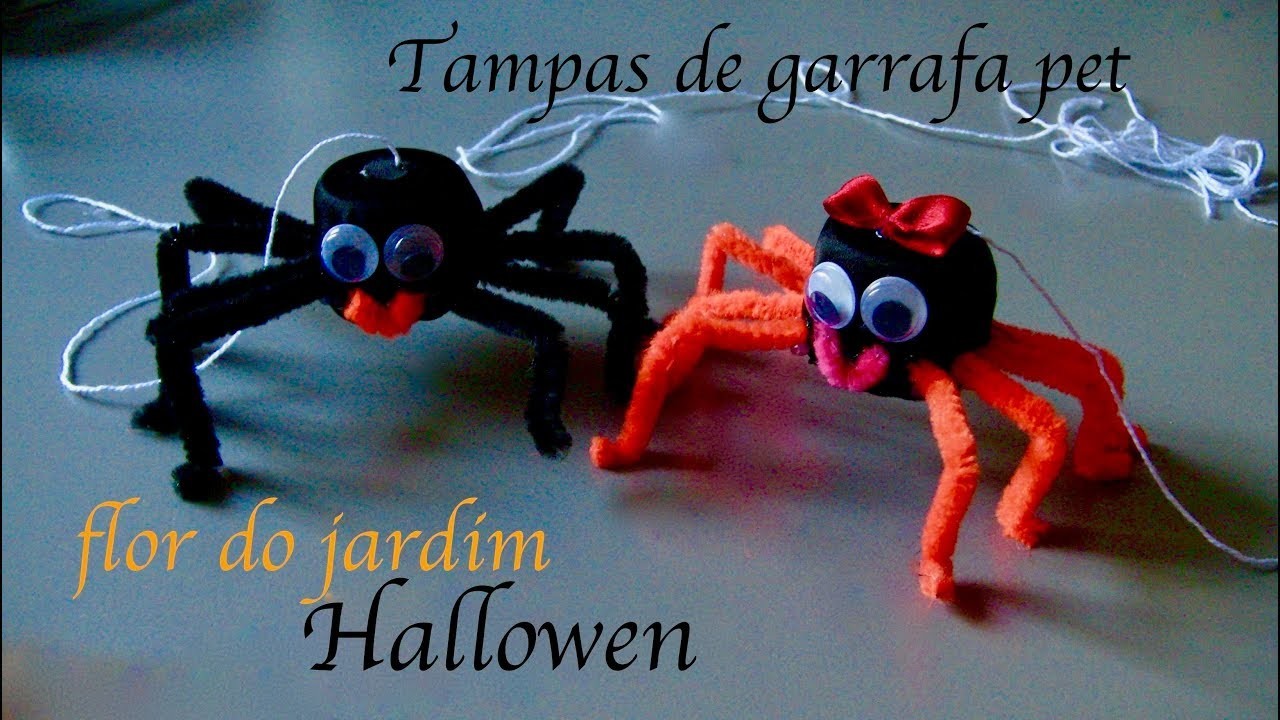 Decoração para Halloween - how to make a spider - Halloween