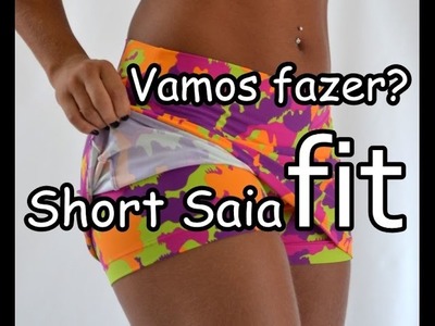 DIY Como fazer short saia fitness.de academia  - molde e costura (MUITO FÁCIL) Franciele Fernandes