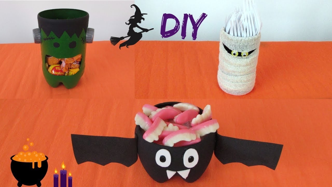 DIY Decoração Halloween | 3 ideias feitas com garrafas pet #2