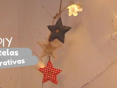 DIY::Enfeites de Natal l Estrela decorativa em tecido SUPER FÁCIL