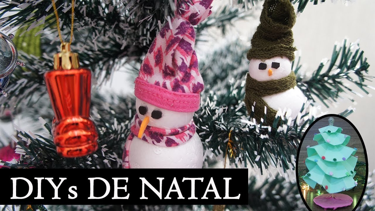 DIY Especial de Natal #1 ????⛄???? Pinheirinho + Bonecos de Neve + Mini Árvore de Natal