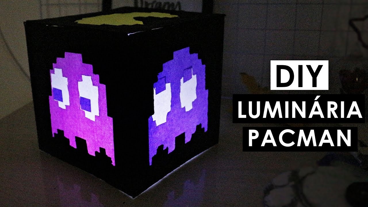 DIY: Luminária do Pacman. Decoração Geek. Faça Você Mesmo