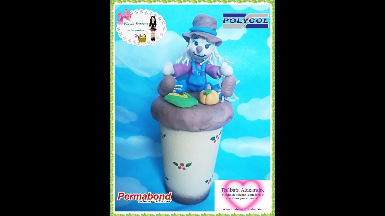 DIY pote reciclado de espantalho de biscuit