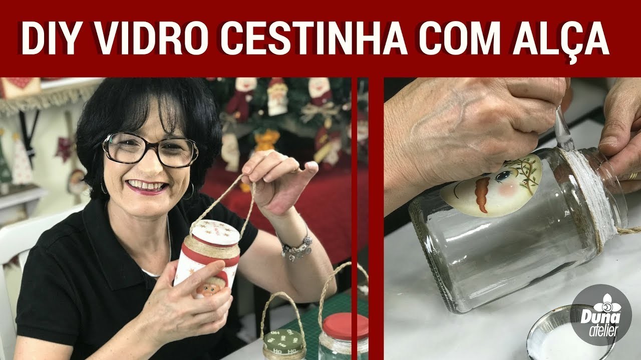 DIY VIDRO CESTINHA COM ALÇA | Pintando Com o ❤ #85 | TÂNIA MARQUATO