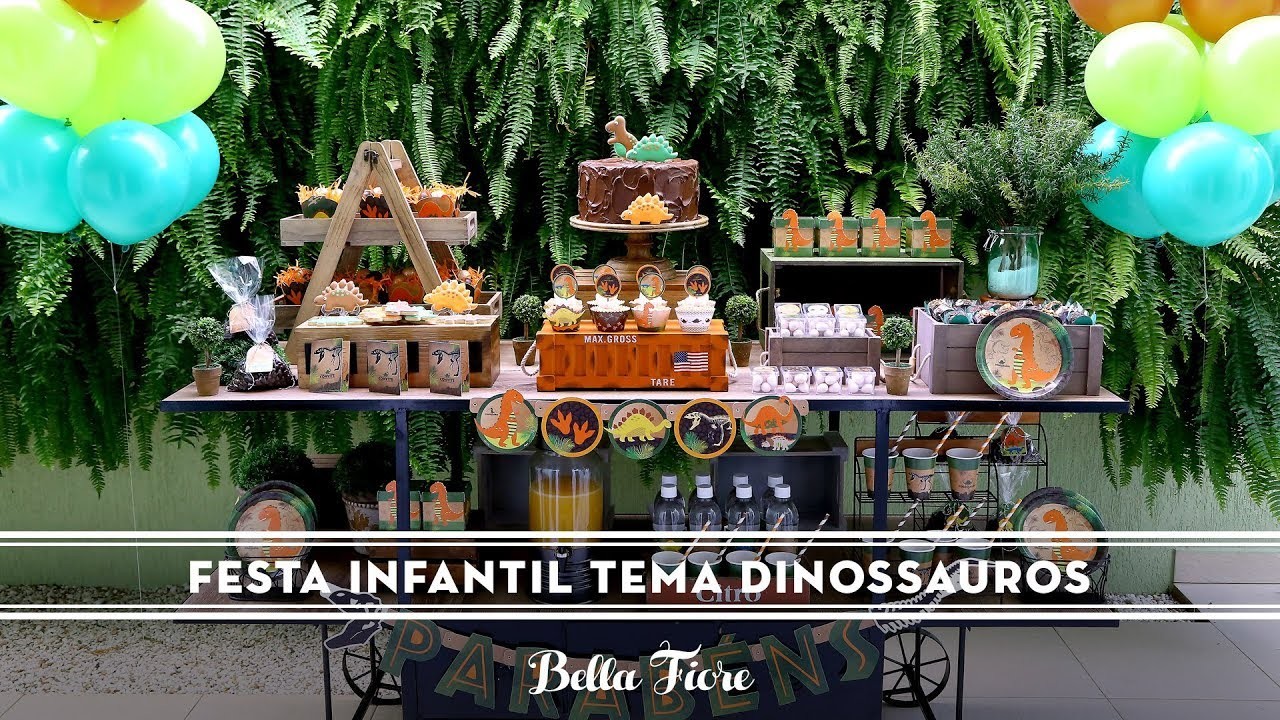 Festa Infantil Tema Dinossauros | Como fazer uma decoração incrível e surpreendente