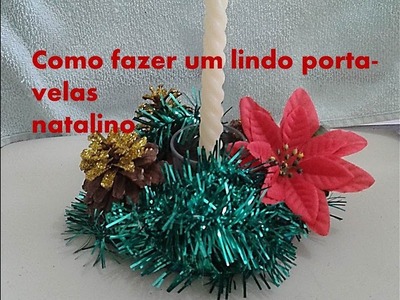 PORTA-VELAS NATALINO - Fácil e barato!