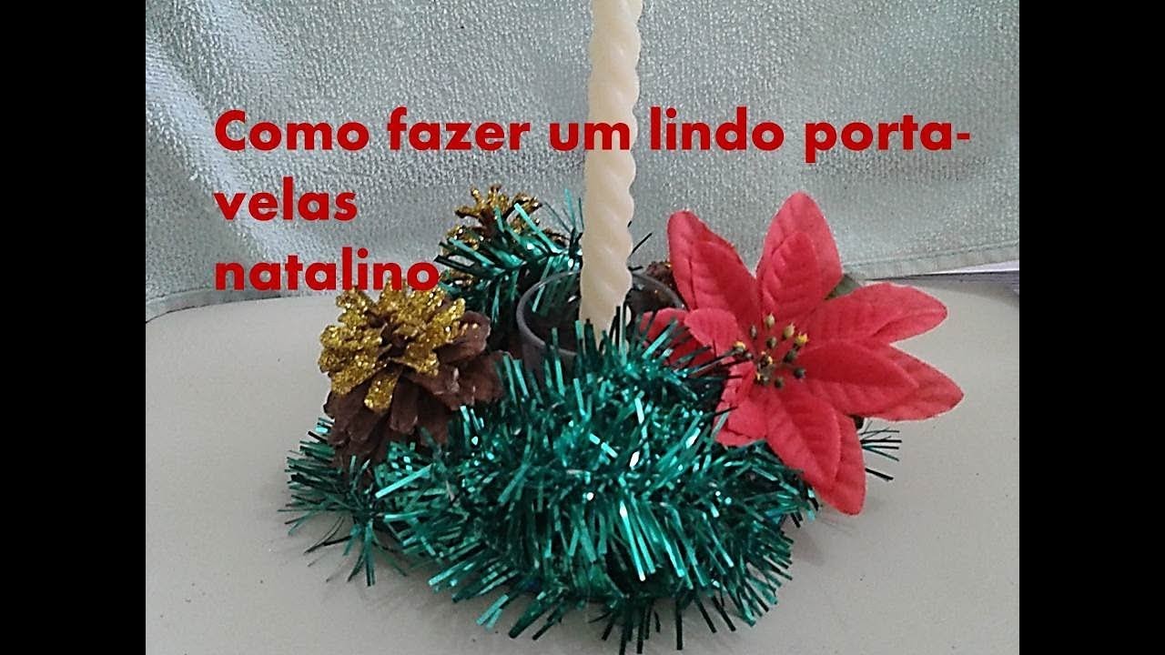 PORTA-VELAS NATALINO - Fácil e barato!