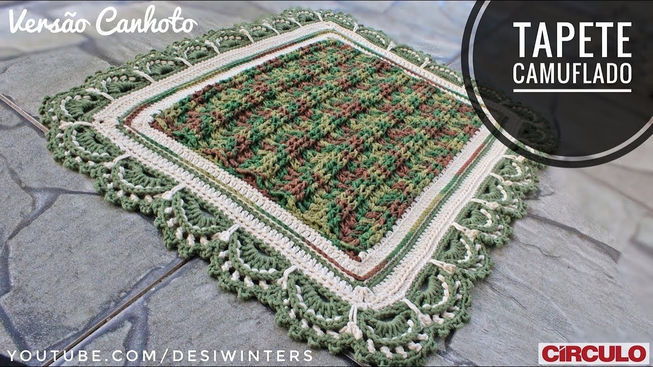 Tapete de #crochê Camuflado (Versão Canhoto) - Artes da Desi