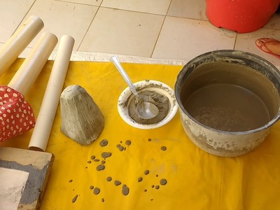 Cogumelos feito de coador de café é cimento