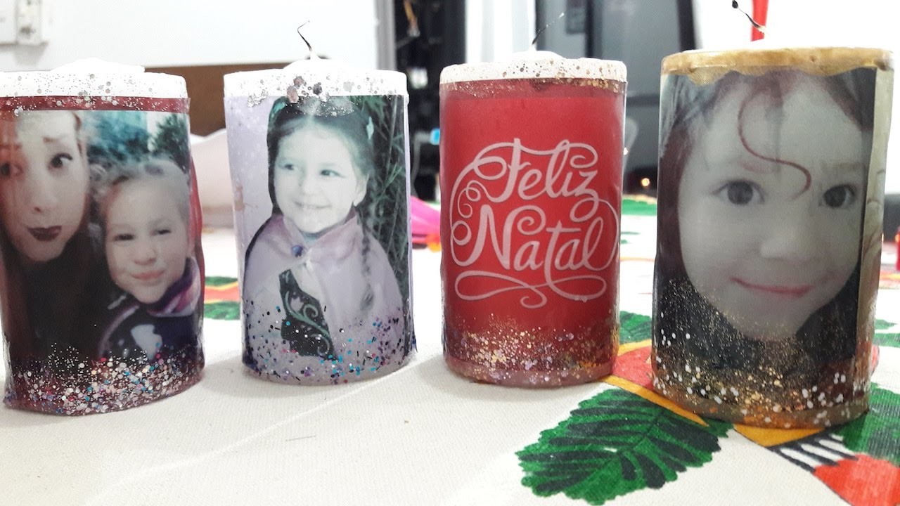 Faça você mesmo: Velas Decorativas de Natal com suas Fotos