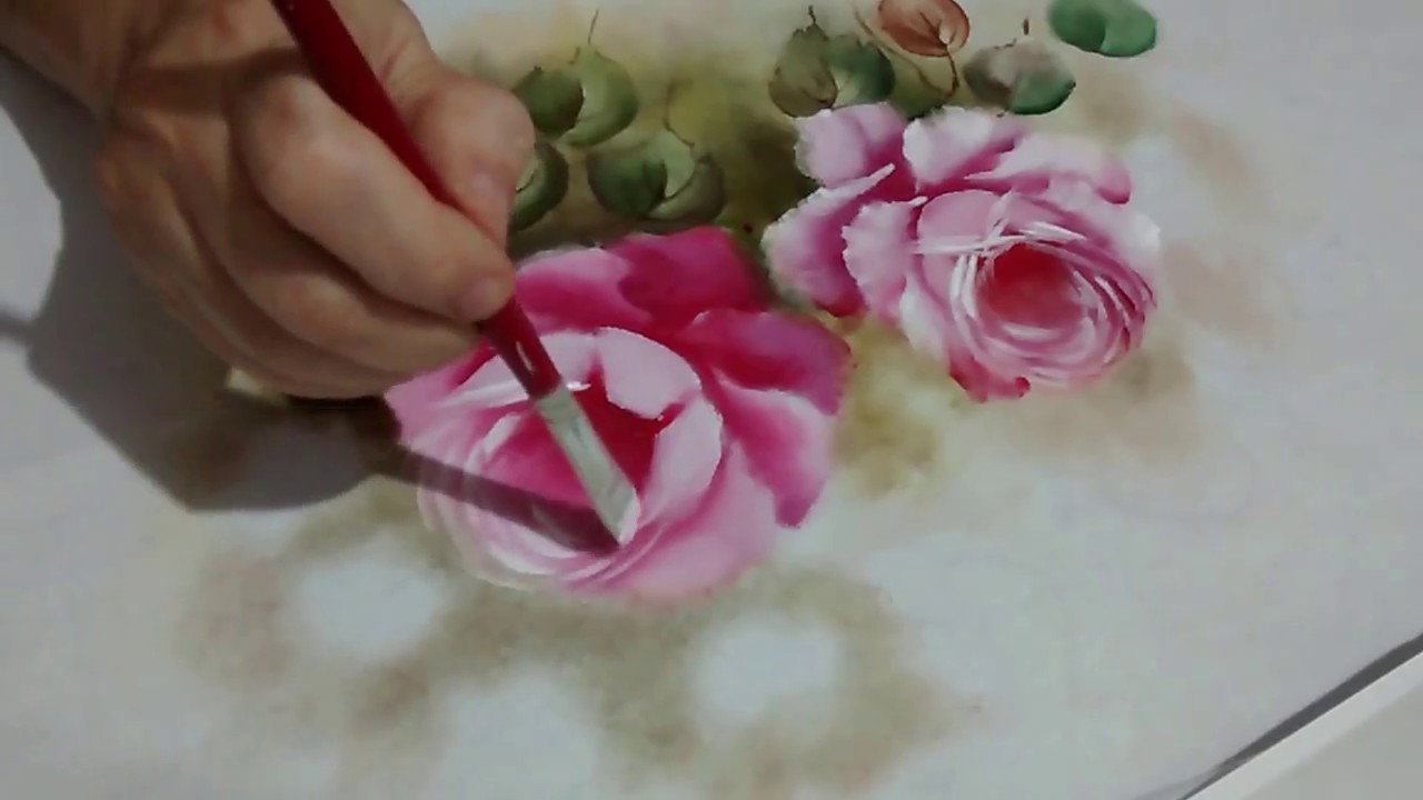 Pintura rosas porcelanizadas