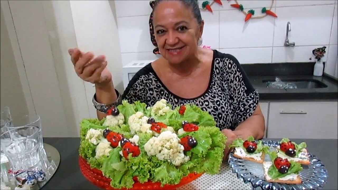 Regina ensina- salada decorada com joaninhas