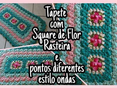 Tapete com Square de Flor Rasteira e pontos diferentes estilo onda (PARTE 1)