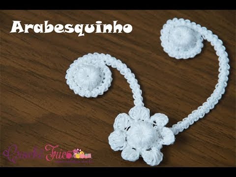 Arabesquinho (Elemento Crochê Irlandês) - Destras - Prof. Ivy (Crochê Tricô)