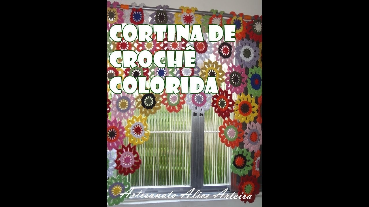 CORTINA DE CROCHÊ COLORIDA