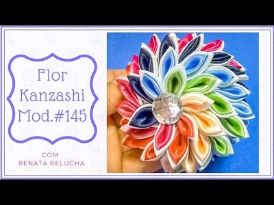 Kanzashi #145 - How to Make. DIY. Como Fazer  Linda Flor em ESPIRAL.  Presilha para cabelo!
