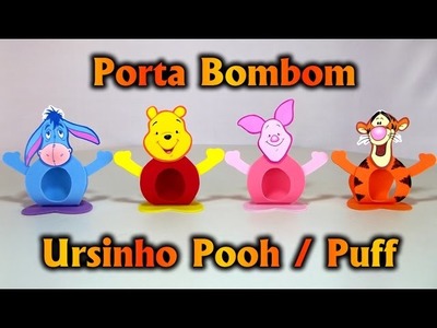Lembrancinha Porta Bombom Ursinho Pooh. Puff  Disney - Pra Festa. Aniversário. Party Kids
