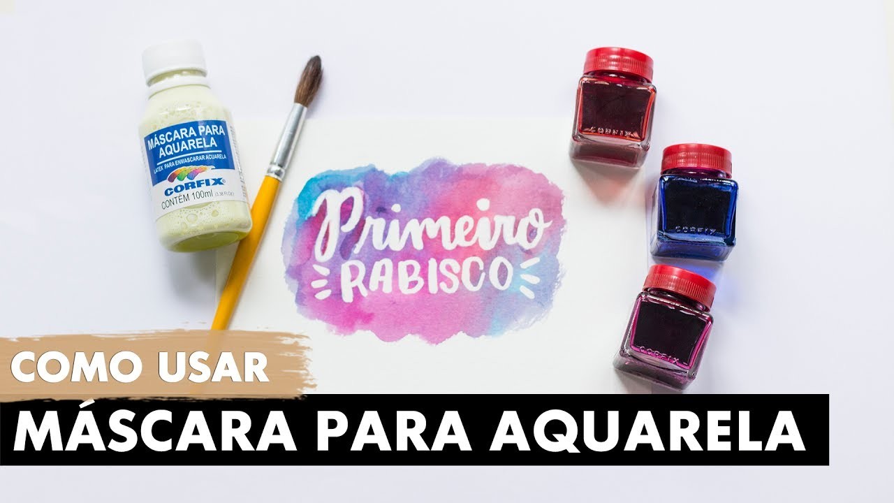 MASKED LETTERING COM AQUARELA | Primeiro Rabisco
