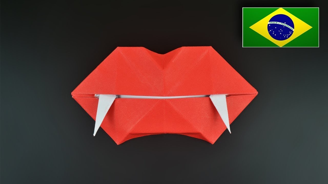 Origami: Boca de Vampiro - Instruções em Português BR
