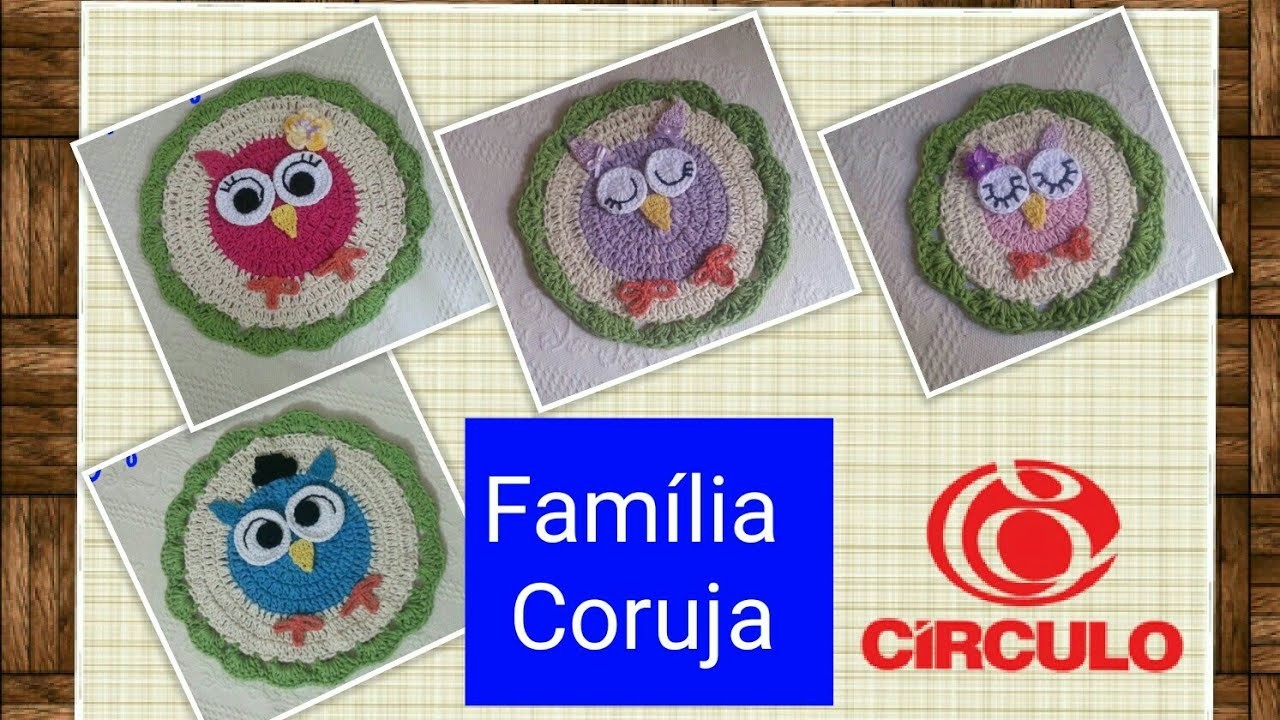 Versão canhotos:Souplast família coruja em crochê # Elisa Crochê