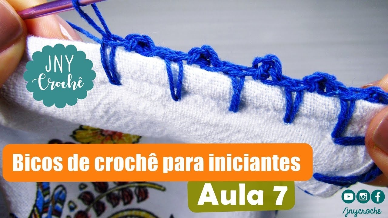 Bico de crochê simples, fácil e rápido para iniciantes | AULA 7 - JNY Crochê