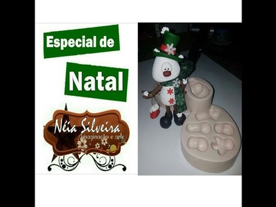 Boneco de Neve em Biscuit - Especial de Natal Néia Silveira