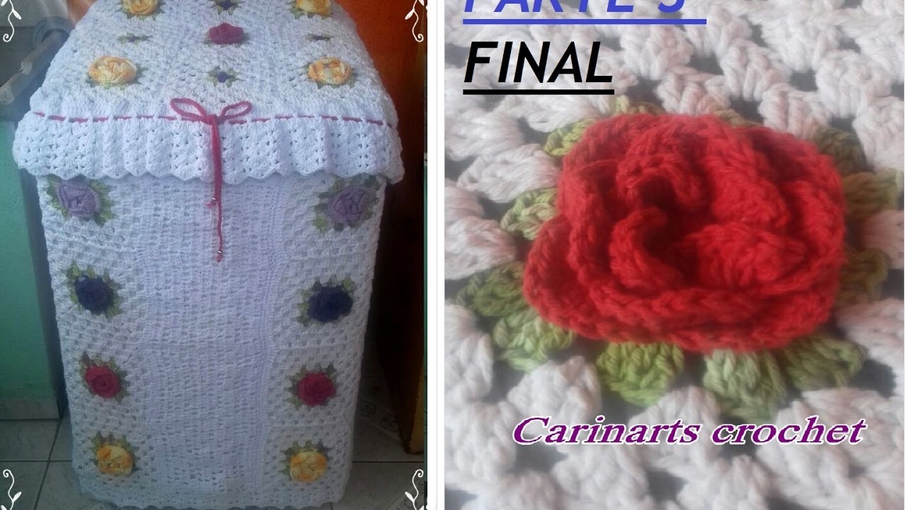 Capa para a Maquina de lavar em crochê (3°parte) FINAL  por Carina Dias