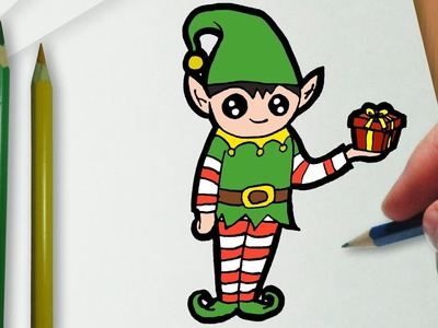 Como desenhar um elfo kawaii de Natal