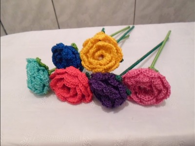 Como fazer Flores Artificiais de Crochê - (Passo a Passo)