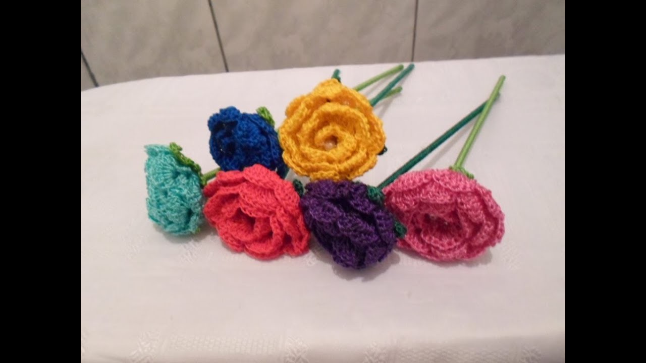 Como fazer Flores Artificiais de Crochê - (Passo a Passo)