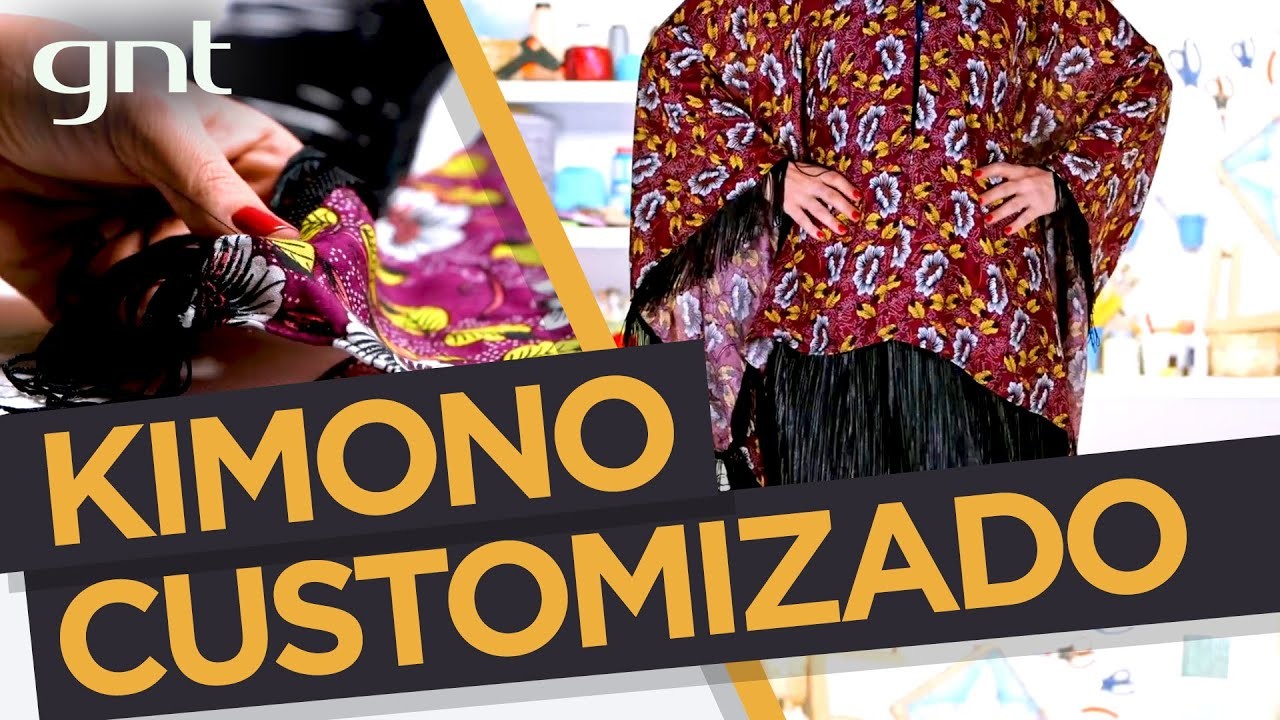 Como fazer um Kimono feminino com franja usando lenço | Desengaveta