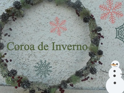 Coroa natural de inverno com galhos e carrasca