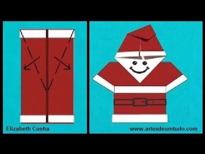 Dobradura de Papai Noel #origamidenatal #origami #dobradura #natal #artesdeumtudo
