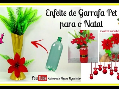 Enfeite de NATAL de GARRAFA PET - fácil - Enfeite Natalino #Reciclaje con botella #Navidad - Natal