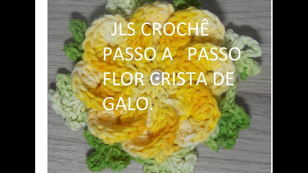 FLOR CRISTA DE GALO EM CROCHÊ