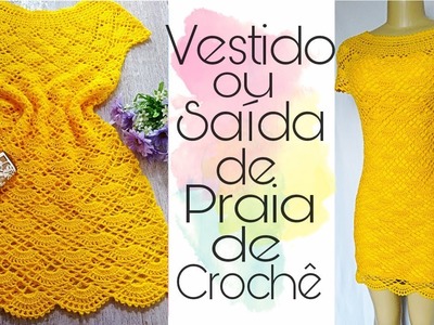 VESTIDO OU SAÍDA DE PRAIA DE CROCHÊ Fácil e Rápido|Jislaine Silva #semprecirculo #croche #shorts