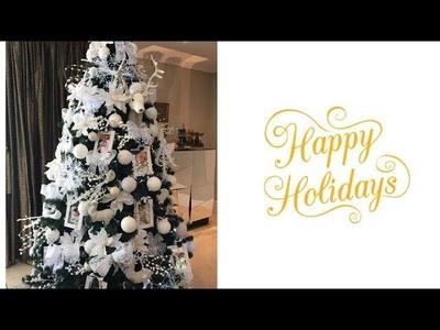 Árvore de Natal branca decorada com porta retratos - Christmas Tree