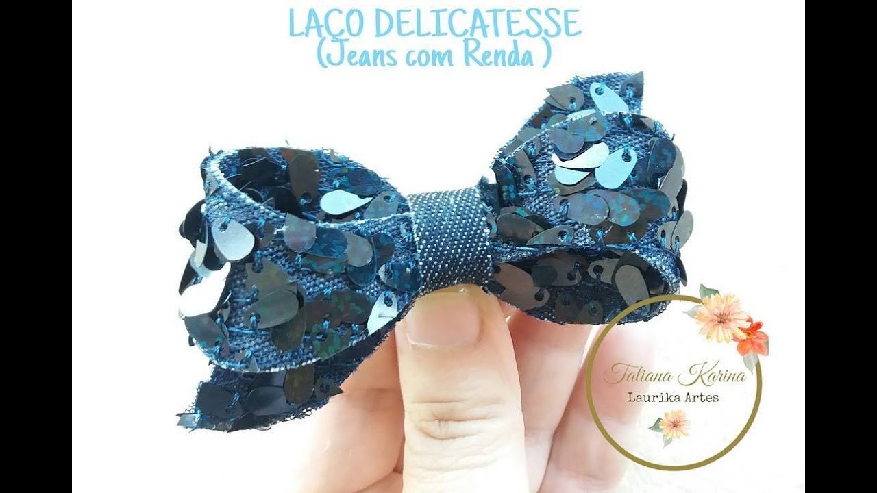 Laço Delicatesse feito com tecido by Tatiana Karina PAP.DIY.TUTORIAL