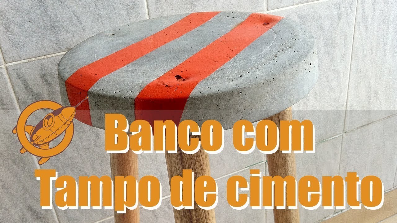 Moderno banquinho com assento de cimento (Vídeo Relançado)