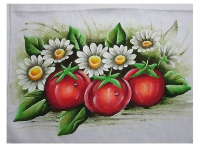 Pintura em tecido | como pintar tomates | passo a passo | para iniciantes